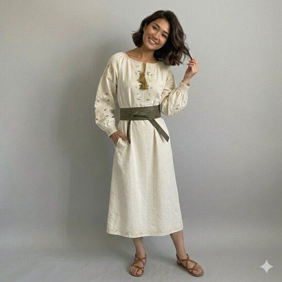 Brave Brown Distressed Leather Nida / Manana Wrap Obi Kimono Belt - O/S ??